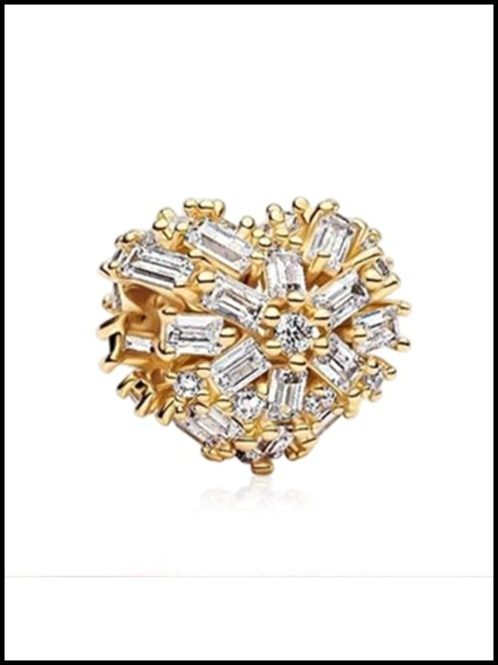925 Sterling Silver Charm Bead for Bracelets Necklace Dangle Heart Design